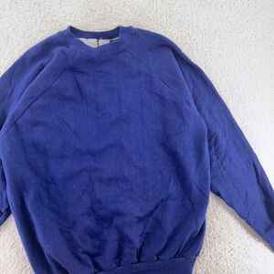 vintage 80s BLANK BLUE SEARS KING'S‎ ROAD CREWNECK SWEATSHIRT MEDIUM